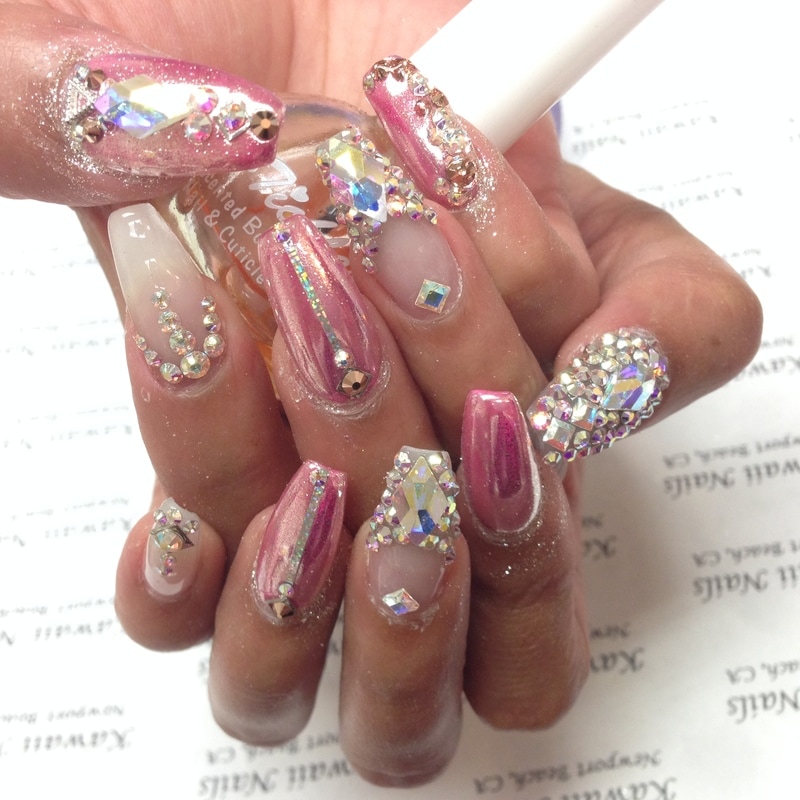 Kawaii Nails Home Acrylic nails gel nails galaxy nails nail art blue black ombre nails pastel nails stiletto nails.